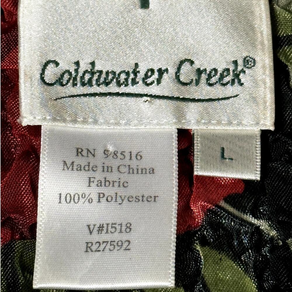 Vintage Coldwater Creek Women Size Large Button Down Rose Crinkle Beaded Top - Picture 6 of 8